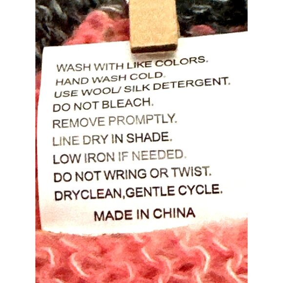 Striped Colorblock 5XL Pink Cream Gray Cardigan Sweater Striped Open Tight Knit - Picture 8 of 10